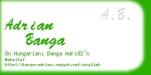 adrian banga business card